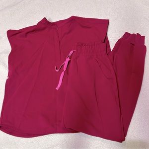 Figs magenta Rafaela top & high waist Zamora pants set XS